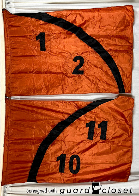 14 orange clock time flags