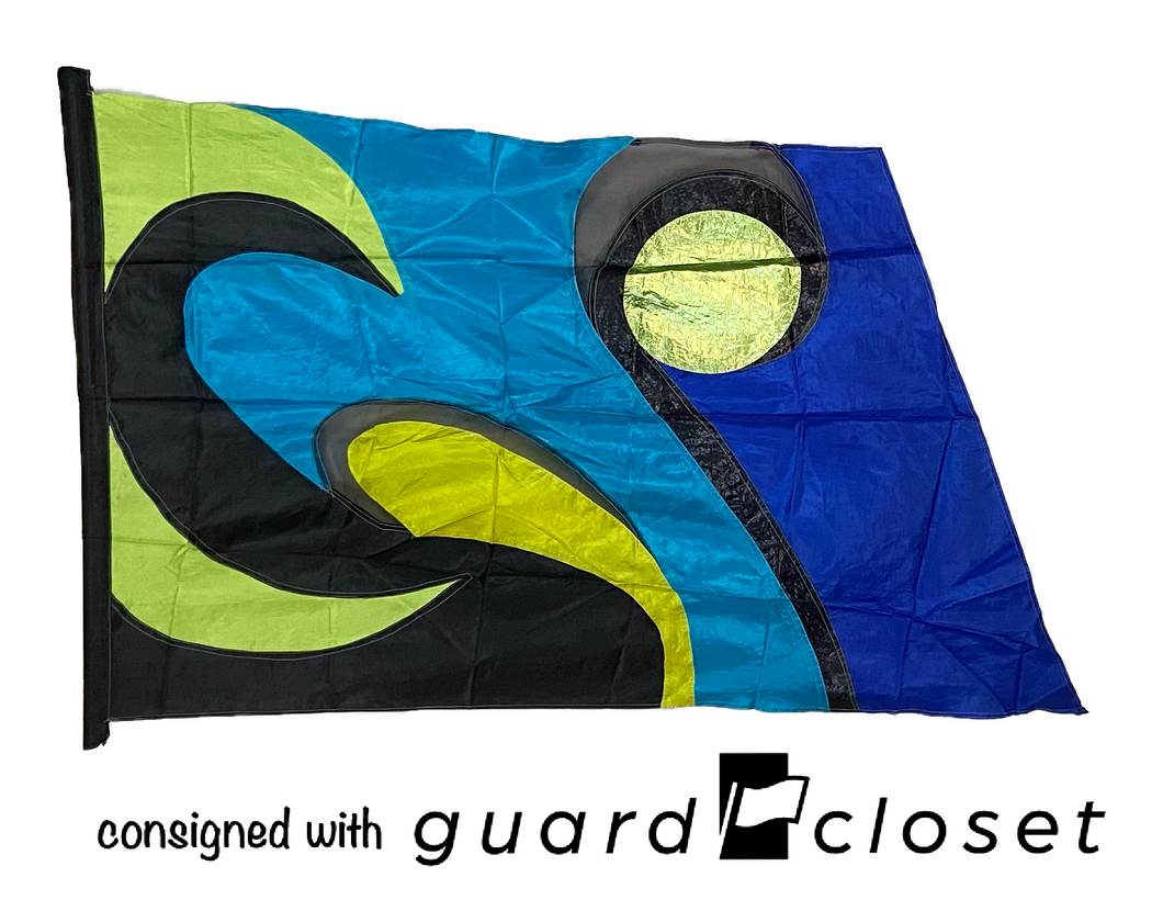 34 black blue teal green masquerade Mardi Gras flags