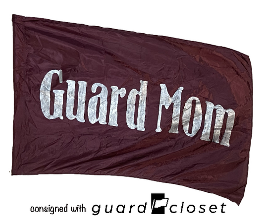 15 total maroon w/silver painted "Mom" flags