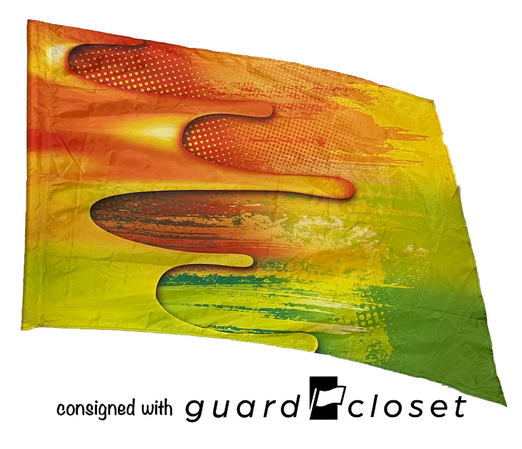 29 green orange paint liquid graphic Field & Floor FX flags
