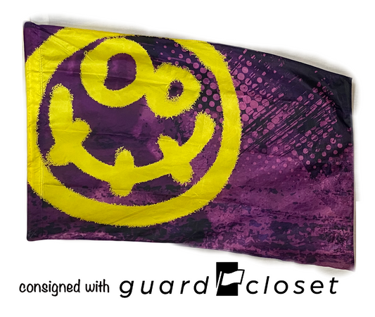28 purple "Nirvana" "smiley" flags by Field & Floor FX