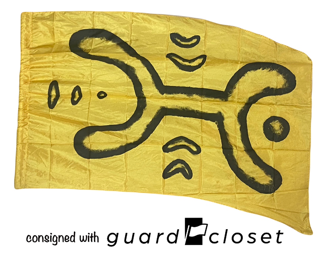 21 yellow black painted flags guardcloset