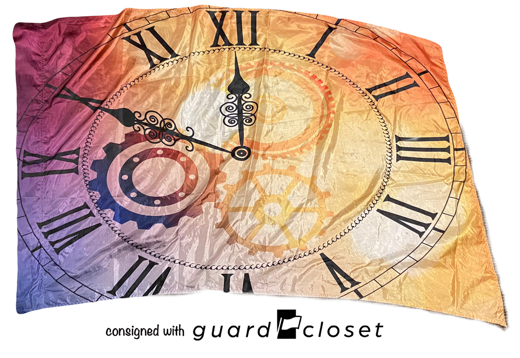 15 multicolor clock time steampunk flags