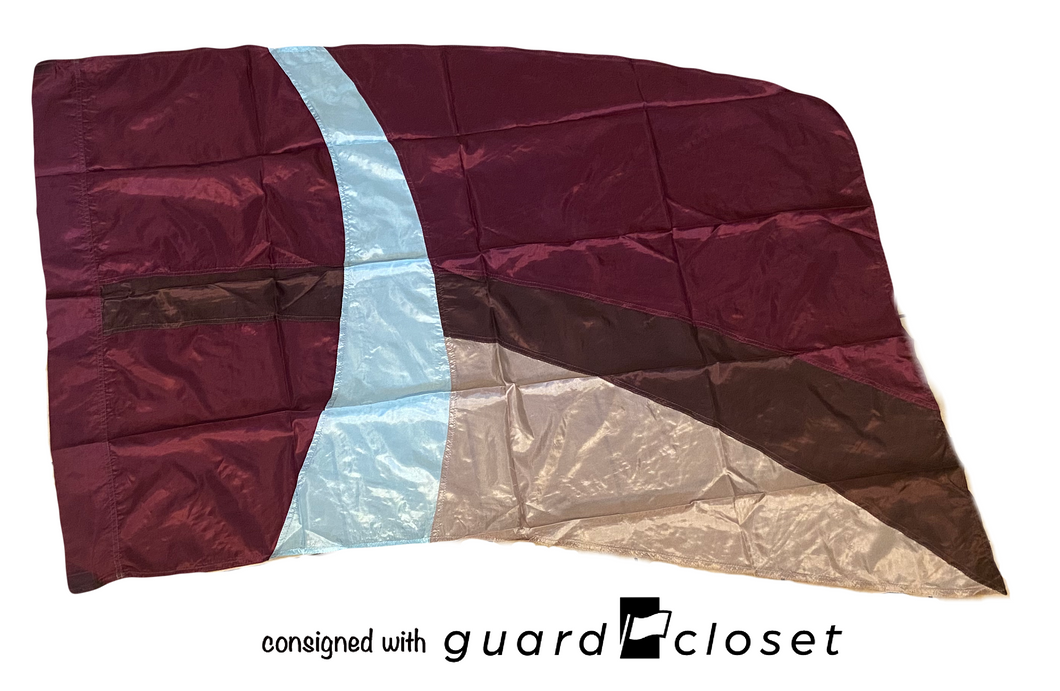11 maroon light blue brown tan flags