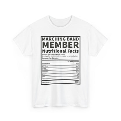 Marching Band Member Nutritional Facts T-Shirt - Unisex Tee