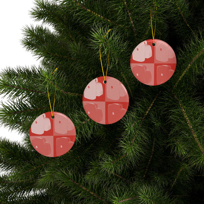Pop Art Camera Ceramic Ornament — Colorful 2-Sided Holiday Decoration