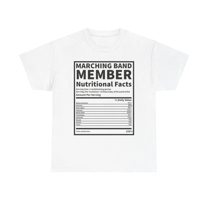 Marching Band Member Nutritional Facts T-Shirt - Unisex Tee