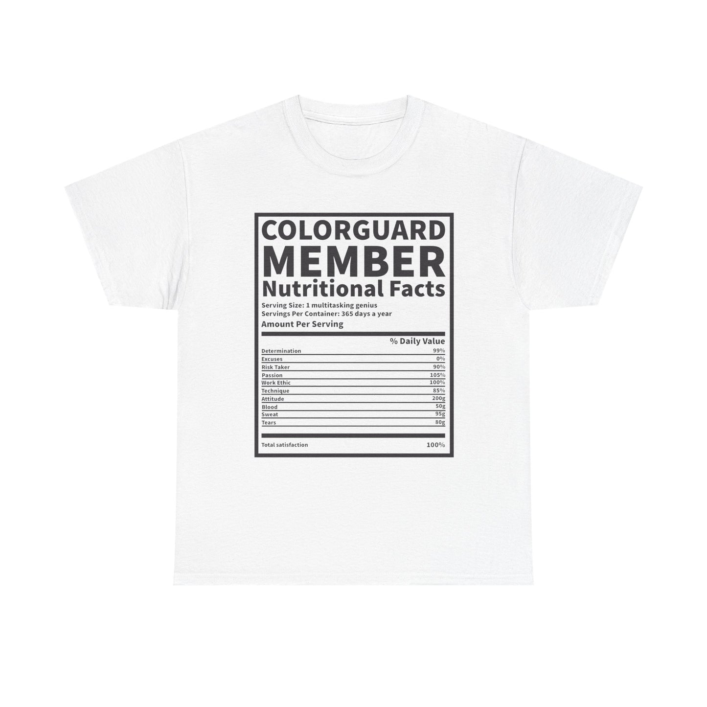 Colorguard Member Nutritional Facts T-Shirt