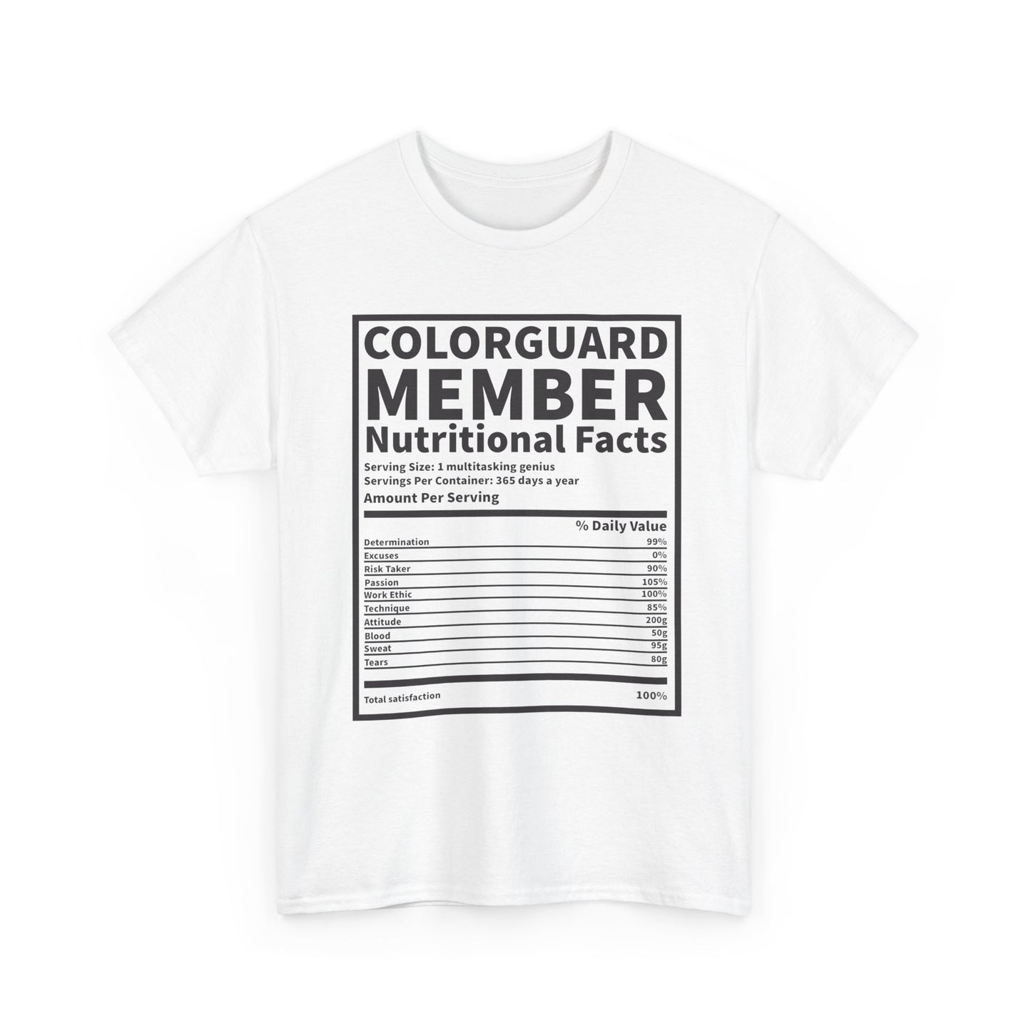 Colorguard Member Nutritional Facts T-Shirt