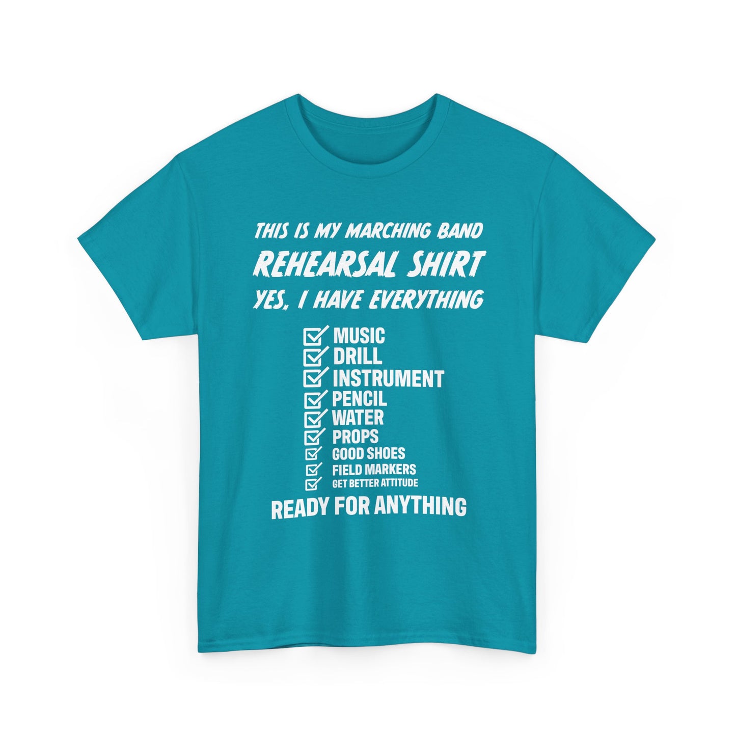 Rehearsal Checklist Tee — Marching Band Essential (Unisex)