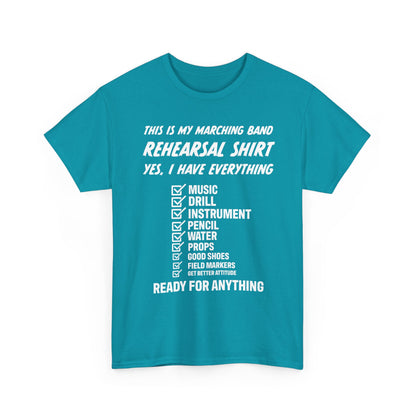 Rehearsal Checklist Tee — Marching Band Essential (Unisex)
