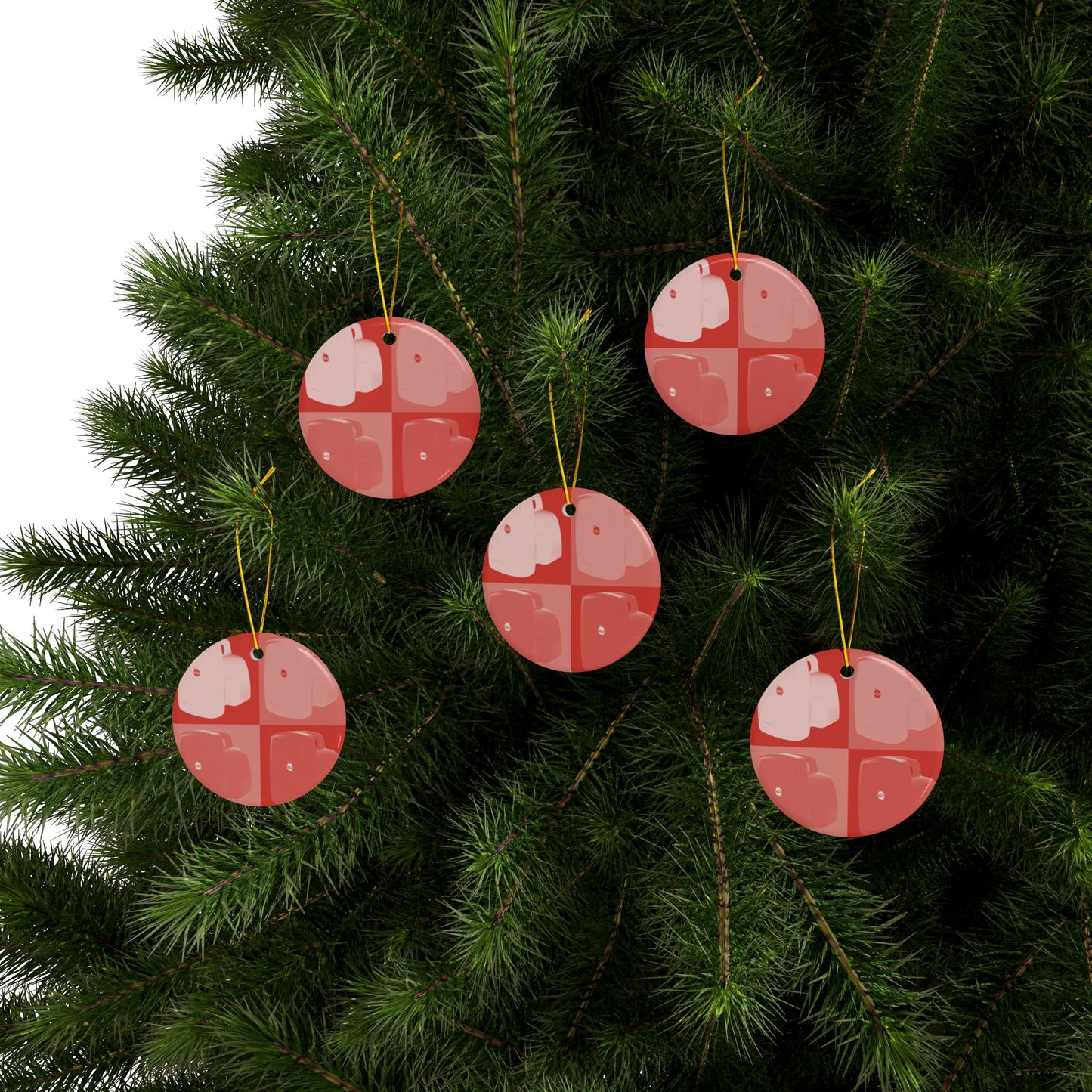 Pop Art Camera Ceramic Ornament — Colorful 2-Sided Holiday Decoration