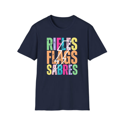 Starting Line Design Co - Colorful Lightning Bolt Flags Rifles Sabres Tee