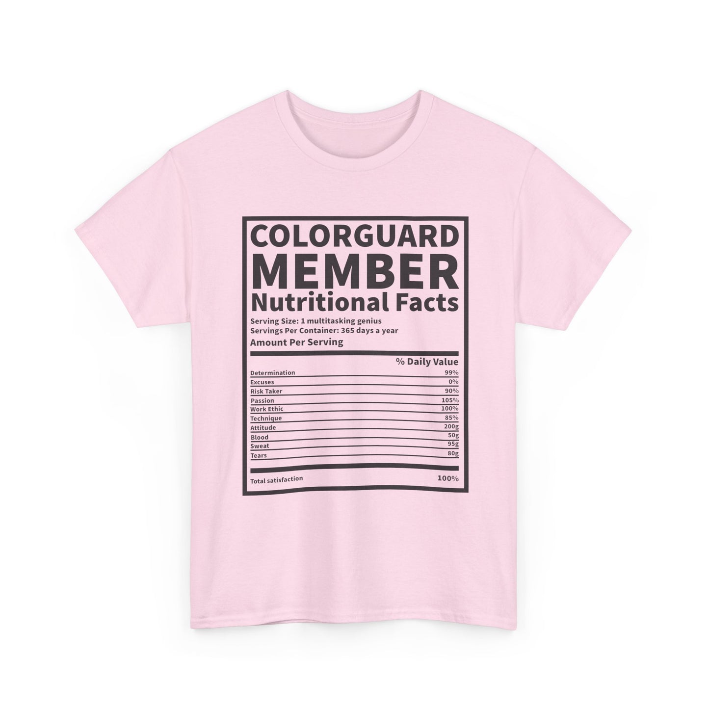 Colorguard Member Nutritional Facts T-Shirt
