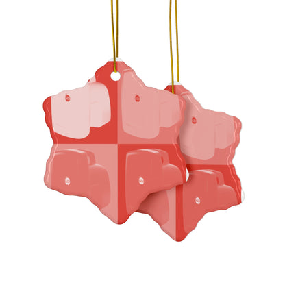 Pop Art Camera Ceramic Ornament — Colorful 2-Sided Holiday Decoration