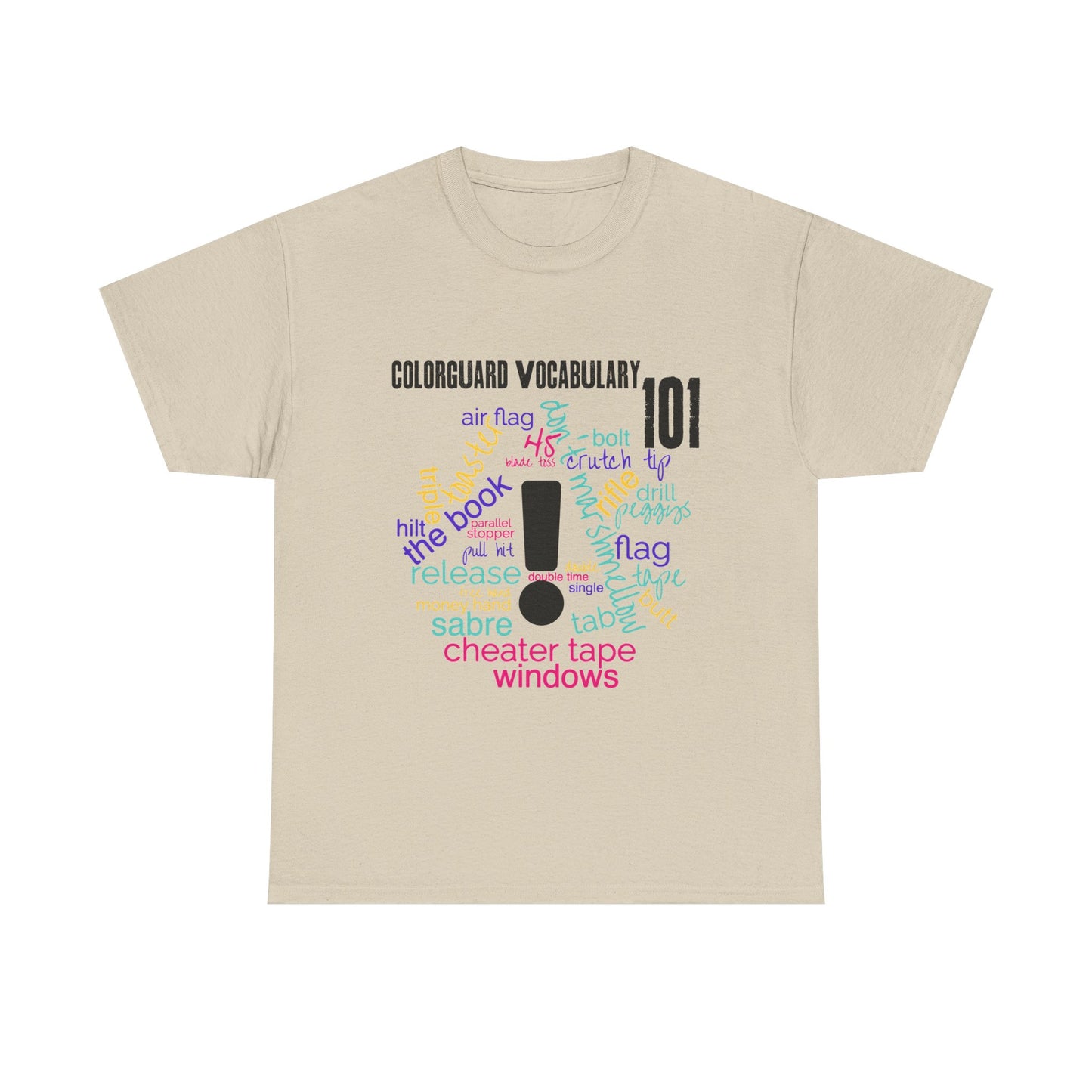 T-Shirt — Colorguard Vocabulary 101 Word Cloud Tee