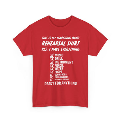 Rehearsal Checklist Tee — Marching Band Essential (Unisex)