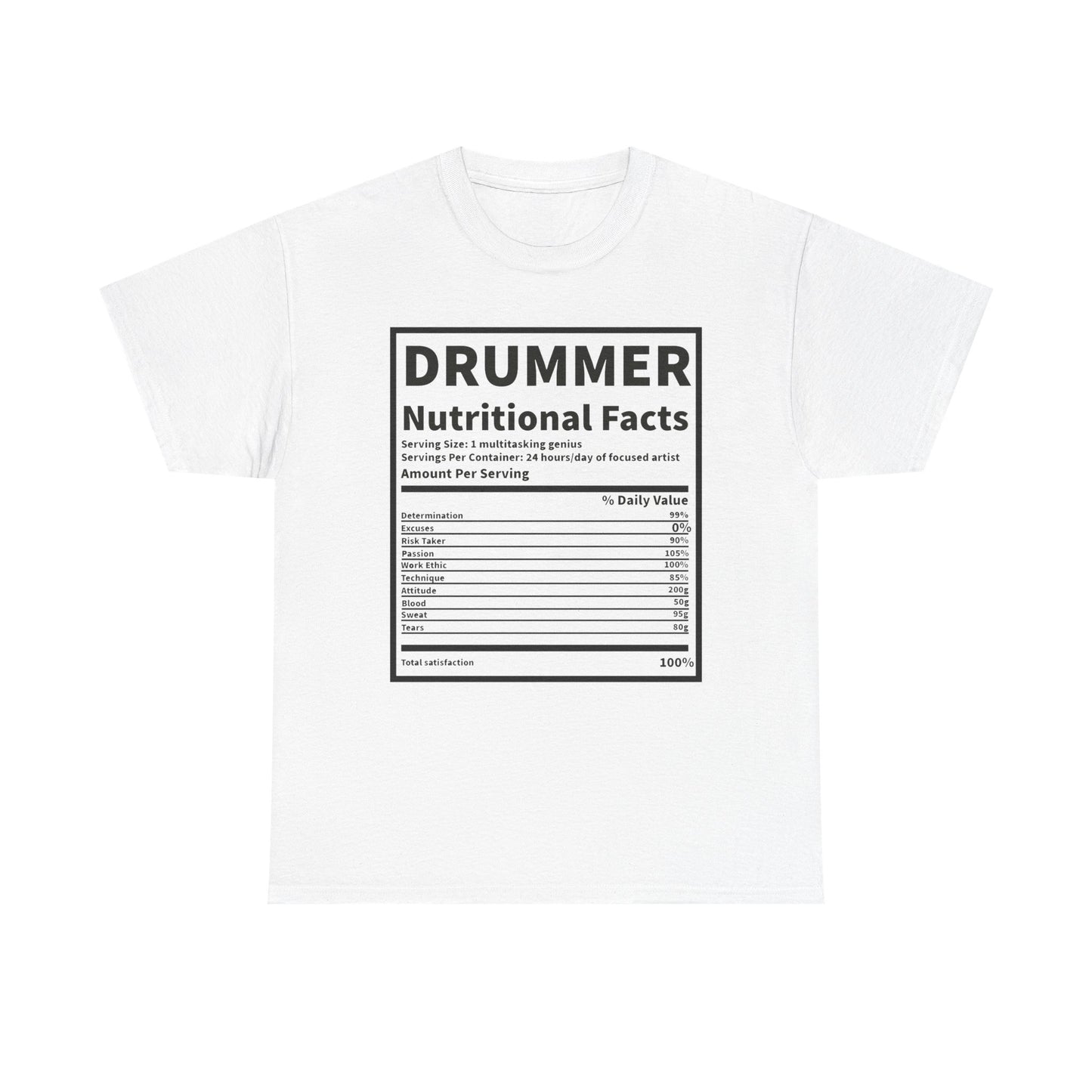 Drummer Nutritional Facts T‑Shirt