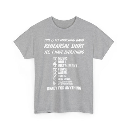Rehearsal Checklist Tee — Marching Band Essential (Unisex)