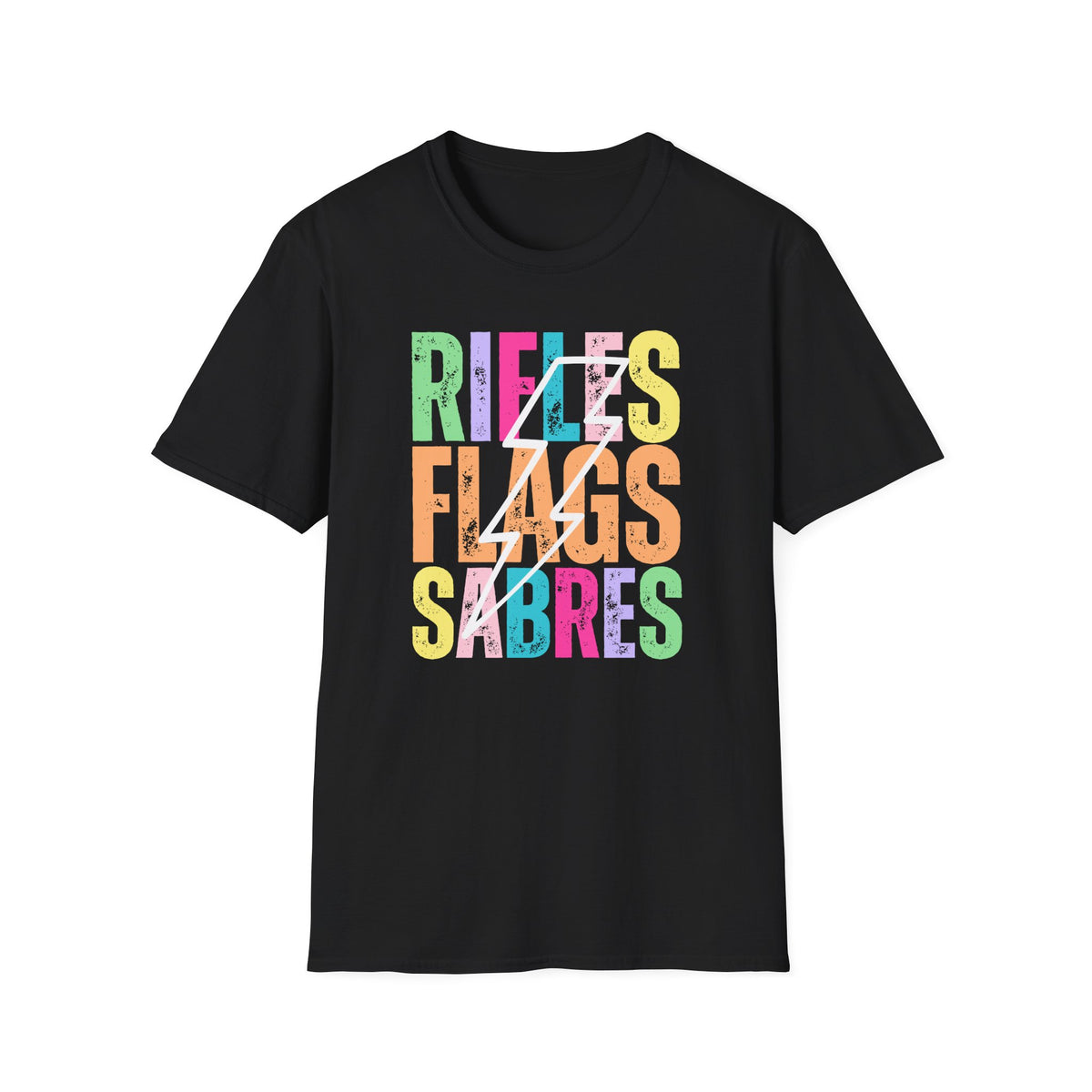 Starting Line Design Co - Colorful Lightning Bolt Flags Rifles Sabres Tee