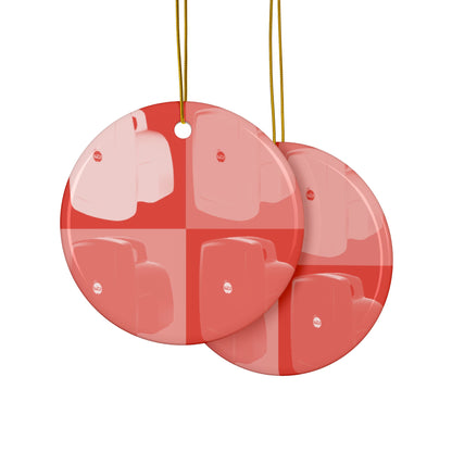 Pop Art Camera Ceramic Ornament — Colorful 2-Sided Holiday Decoration