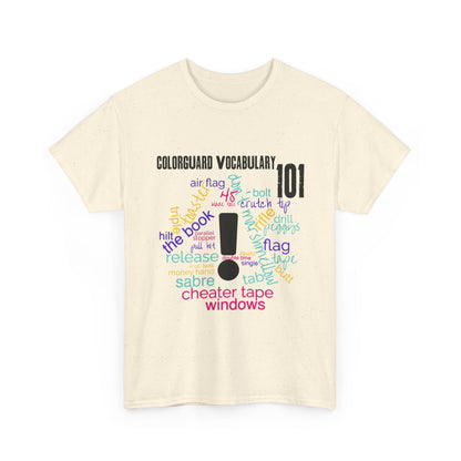 T-Shirt — Colorguard Vocabulary 101 Word Cloud Tee