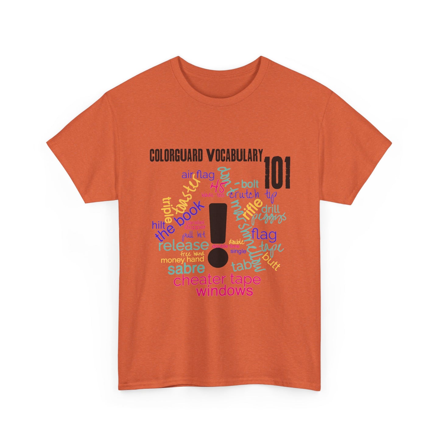 T-Shirt — Colorguard Vocabulary 101 Word Cloud Tee