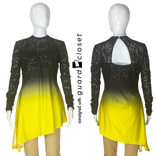 Black to Yellow Angled Skirt Long Sleeve Tunics | guardcloset | Set of 10