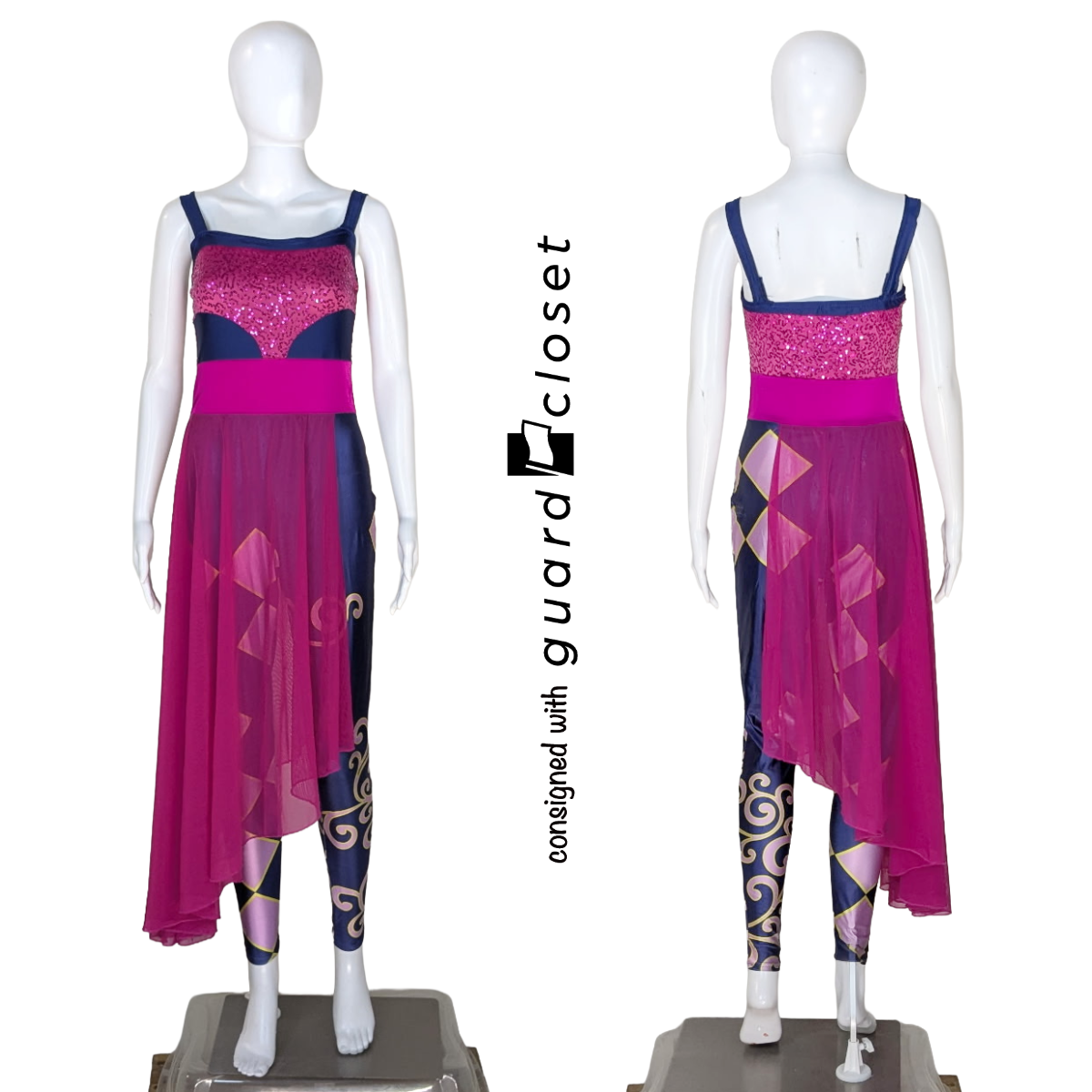 15 Hot Pink Navy Blue Lavender Tank Skirted Unitards + 1 Short Sleeve Unitard