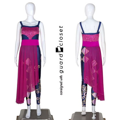 15 Hot Pink Navy Blue Lavender Tank Skirted Unitards + 1 Short Sleeve Unitard