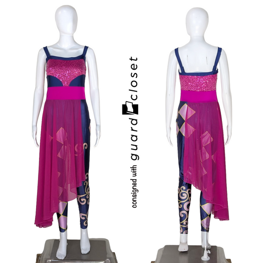 15 Hot Pink Navy Blue Lavender Tank Skirted Unitards + 1 Short Sleeve Unitard