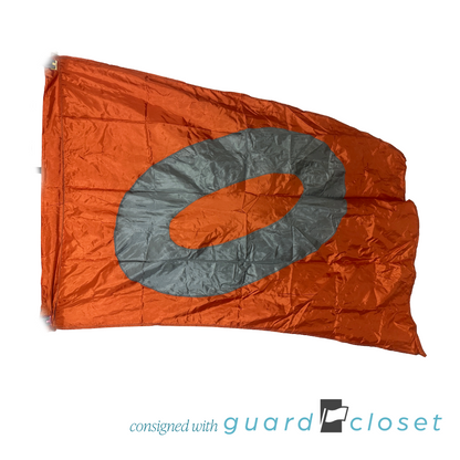 17 Orange flags with grey and green corner