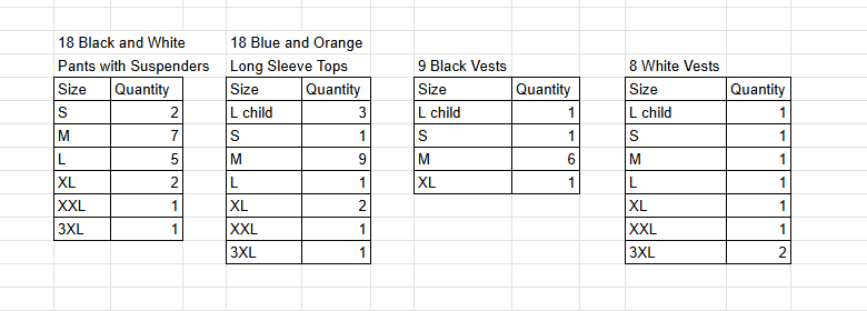 17 Orange Blue White Black Tops Pants and Vests by A Wish Come True