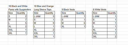17 Orange Blue White Black Tops Pants and Vests by A Wish Come True