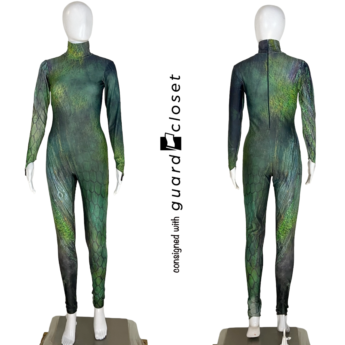 15 Green Brown Lizard Swamp Creature Unitards with Smocks by F. J. Miller