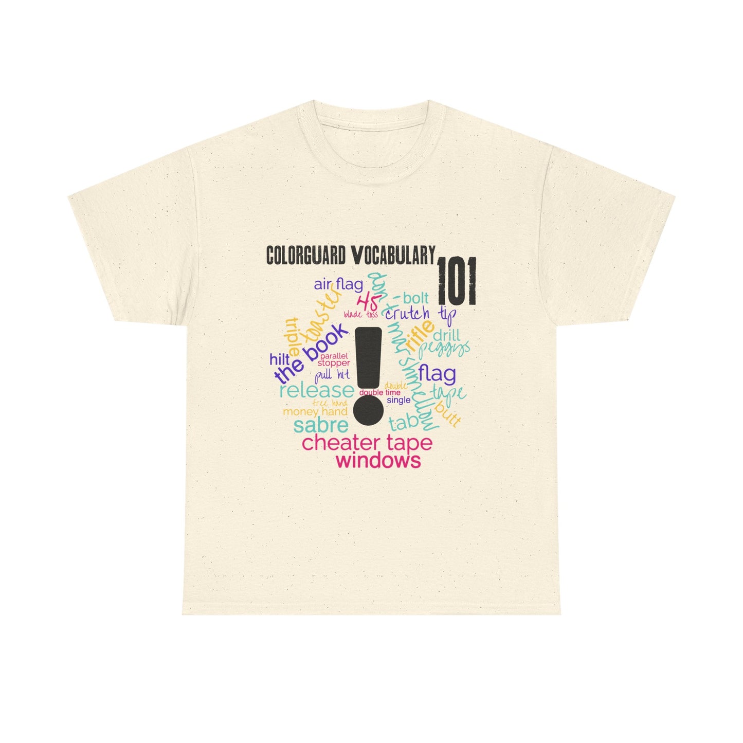 T-Shirt — Colorguard Vocabulary 101 Word Cloud Tee