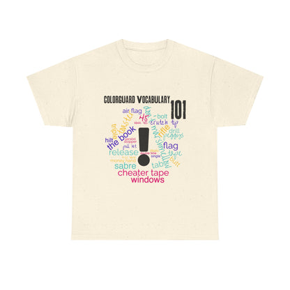 T-Shirt — Colorguard Vocabulary 101 Word Cloud Tee