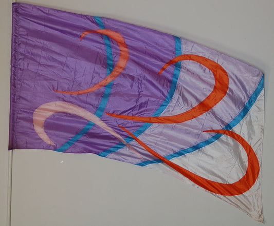 5 Purple Red Heart Motif Flags