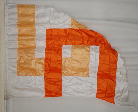 7 Orange White Flags