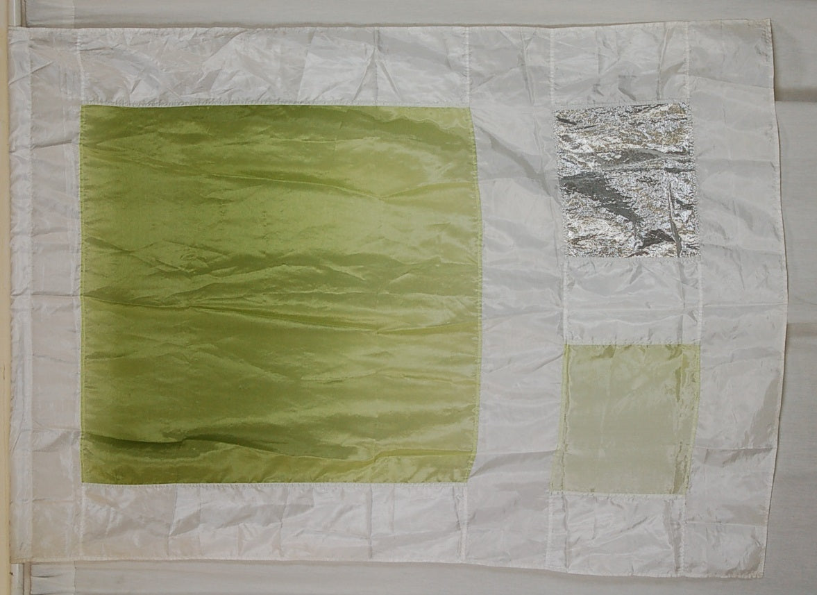 7 Green White Block Flags