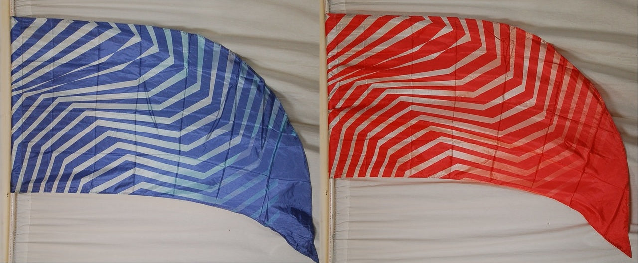 24 Multi Color Flags- 12 Paired Shades Red-purple