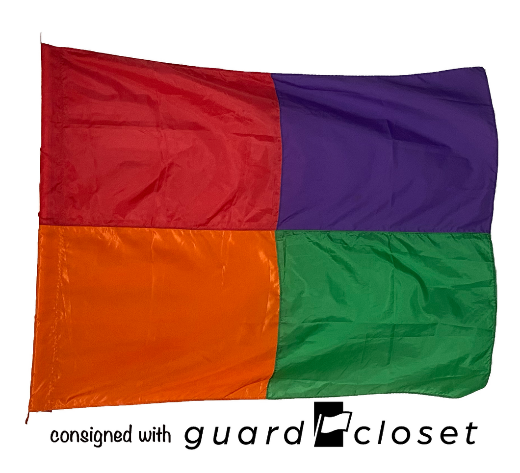 12 Multi Color Block Flags - Varied Styles