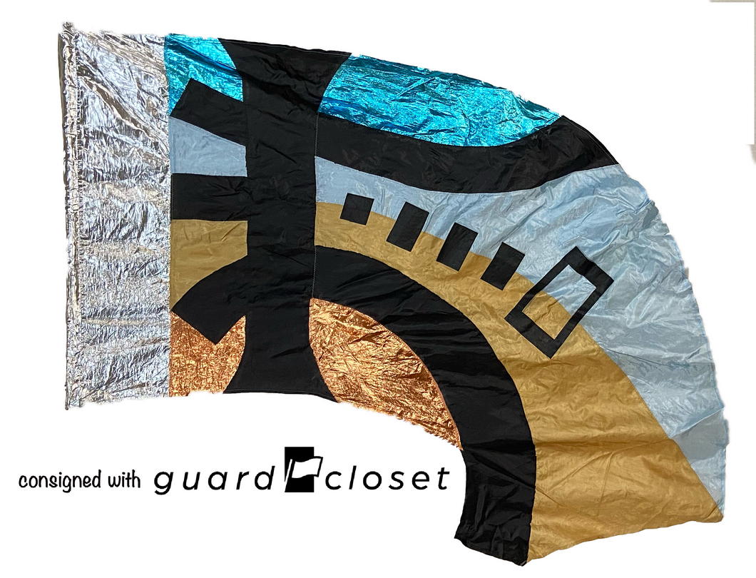 34 Blue/silver/tan Black Flags
