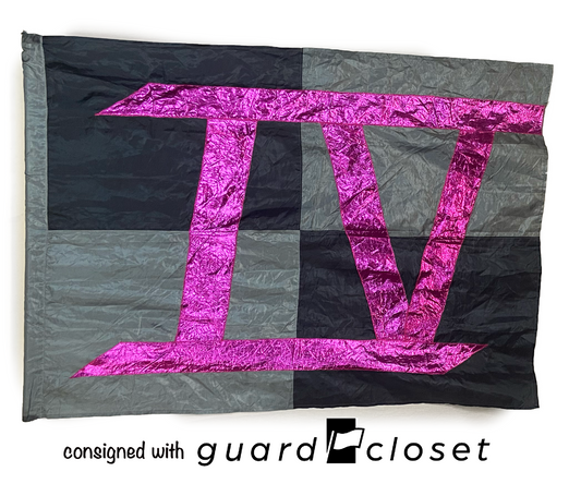 12 gray fuchsia "4" numeral flags