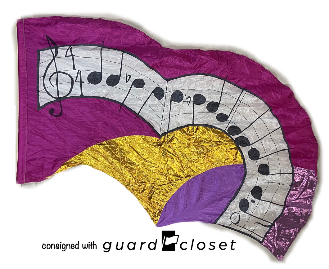 6 purple pink gold music flags guardcloset
