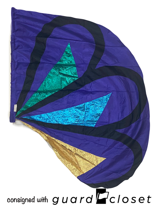 30 purple gold blue green flags by Fred J Miller