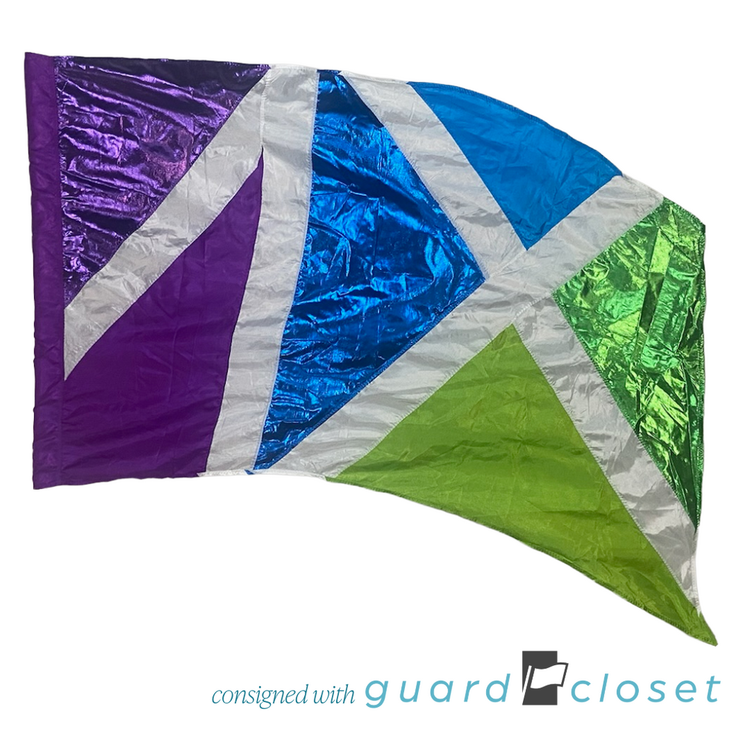 26 Purple Blue Green Angular Flags