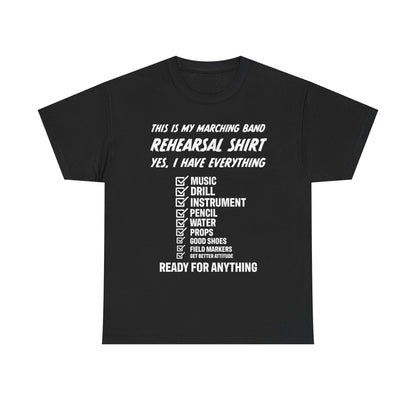 Rehearsal Checklist Tee — Marching Band Essential (Unisex)