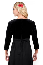 Load image into Gallery viewer, DEVYN (Style #2504) - Scoop Neck, 3/4 Sleeve Velvet Bodice w/ Crepe Skirt
