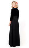 DEVYN (Style #2504) - Scoop Neck, 3/4 Sleeve Velvet Bodice w/ Crepe Skirt